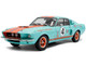 1967 Shelby GT500 #4 Gulf Racing Tribute Light Blue with Orange Stripes 1/18 Diecast Model Car Solido S1802911