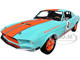 1967 Shelby GT500 #4 Gulf Racing Tribute Light Blue with Orange Stripes 1/18 Diecast Model Car Solido S1802911