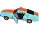1967 Shelby GT500 #4 Gulf Racing Tribute Light Blue with Orange Stripes 1/18 Diecast Model Car Solido S1802911