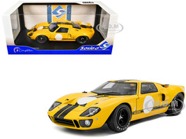 1968 Ford GT40 MK1 Yellow with Black Stripes Competition Series 1/18 Diecast Model Car Solido S1803011