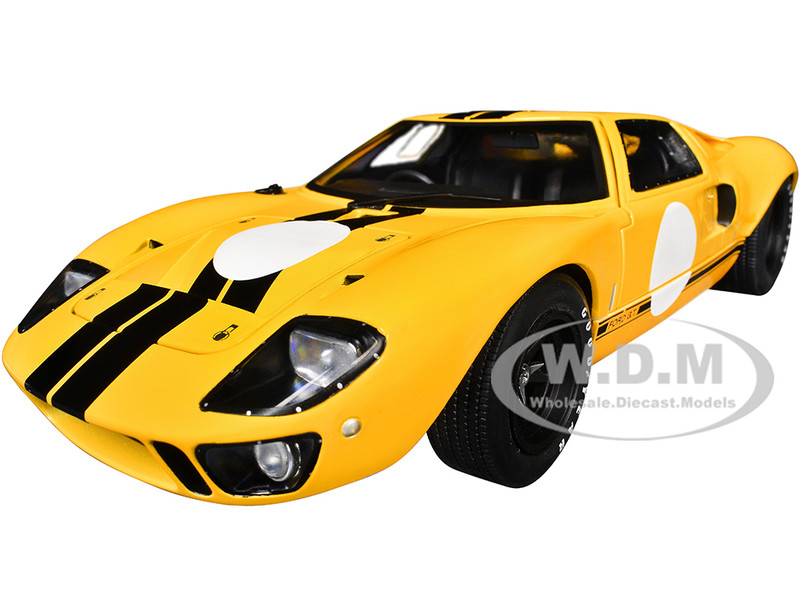 1968 Ford GT40 MK1 Yellow with Black Stripes Competition Series 1/18 Diecast Model Car Solido S1803011