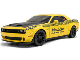 2023 Dodge Challenger SRT Hellcat Redeye Widebody Taxi NYC Hellcab Yellow with Black Hood and Graphics 1/18 Diecast Model Car Solido S1805716