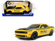 2023 Dodge Challenger SRT Hellcat Redeye Widebody Taxi NYC Hellcab Yellow with Black Hood and Graphics 1/18 Diecast Model Car Solido S1805716