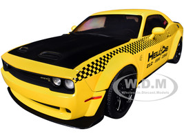 2023 Dodge Challenger SRT Hellcat Redeye Widebody Taxi NYC Hellcab Yellow with Black Hood and Graphics 1/18 Diecast Model Car Solido S1805716