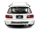 1991 Honda Civic EG6 RHD Right Hand Drive Mugen Racing White with Stripes 1/18 Diecast Model Car Solido S1810404