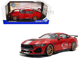 2024 Ford Shelby Mustang Super Snake Race Red with White Stripes 1/18 Diecast Model Car Solido S1813801