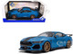 2024 Ford Shelby Mustang Super Snake Grabber Blue Metallic with Black Stripes 1/18 Diecast Model Car Solido S1813802