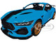 2024 Ford Shelby Mustang Super Snake Grabber Blue Metallic with Black Stripes 1/18 Diecast Model Car Solido S1813802