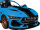 2024 Ford Shelby Mustang Super Snake Grabber Blue Metallic with Black Stripes 1/18 Diecast Model Car Solido S1813802