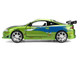 Brian's Mitsubishi Eclipse Green Color Brush Finish with Graphics The Fast and the Furious 2001 Movie Fast & Furious Series 1/24 Diecast Model Car Jada 36817