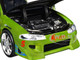 Brian's Mitsubishi Eclipse Green Color Brush Finish with Graphics The Fast and the Furious 2001 Movie Fast & Furious Series 1/24 Diecast Model Car Jada 36817
