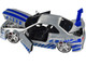 Brian s Nissan Skyline GT R R34 RHD Right Hand Drive Silver Color Brush Finish with Blue Stripes 2 Fast 2 Furious 2003 Movie Fast & Furious Series 1/24 Diecast Model Car Jada 36818