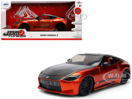 2023 Nissan Z Orange Metallic with Carbon Hood and Black Top JDM Tuners Series 1/24 Diecast Model Car Jada 37490