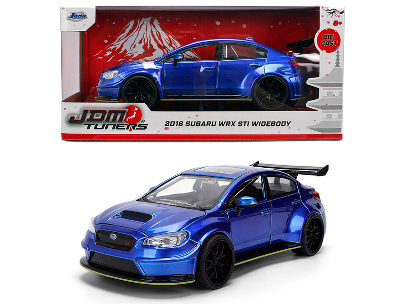 2016 Subaru WRX STI Widebody Blue Metallic JDM Tuners Series 1/24 Diecast Model Car Jada 37491