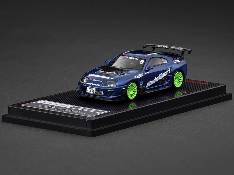 Toyota Supra JZA80 RZ RHD Right Hand Drive #9 WedsSport Blue Metallic with Graphics 1/64 Diecast Model Car Ignition Model IG3843