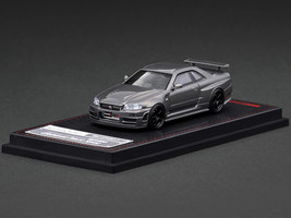 Nissan Skyline GT R BNR34 Nismo CRS RHD Right Hand Drive Gray Metallic 1/64 Diecast Model Car Ignition Model IG3881
