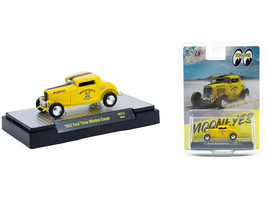 1932 Ford Three-Window Coupe MoonEyes Yellow with Black Stripe Limited Edition to 4400 pieces Worldwide 1/64 Diecast Model Car M2 Machines 31500-HS72
