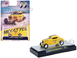 1932 Ford Three-Window Coupe MoonEyes Yellow with Black Stripe Limited Edition to 4400 pieces Worldwide 1/64 Diecast Model Car M2 Machines 31500-HS72