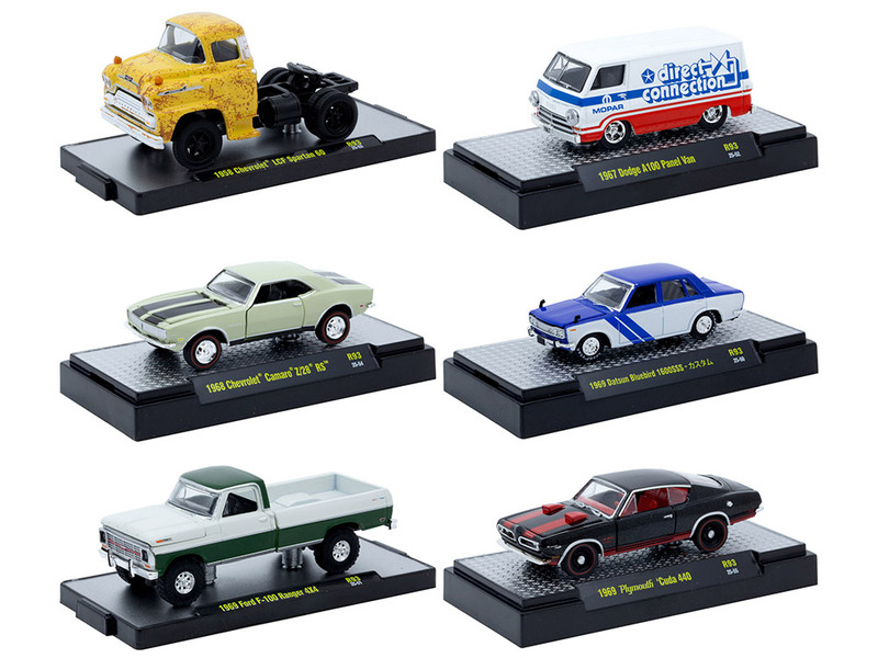 Auto Meets Set of 6 Cars IN DISPLAY CASES Release 93 Limited Edition 1/64 Diecast Model Cars M2 Machines 32600-93