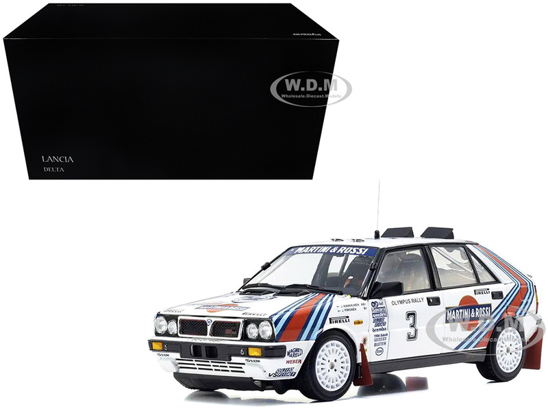 Lancia Delta HF 4WD #3 Juha Kankkunen Juha Piironen Martini Racing Winner Olympus Rally 1987 1/18 Diecast Model Car Kyosho KS08960E