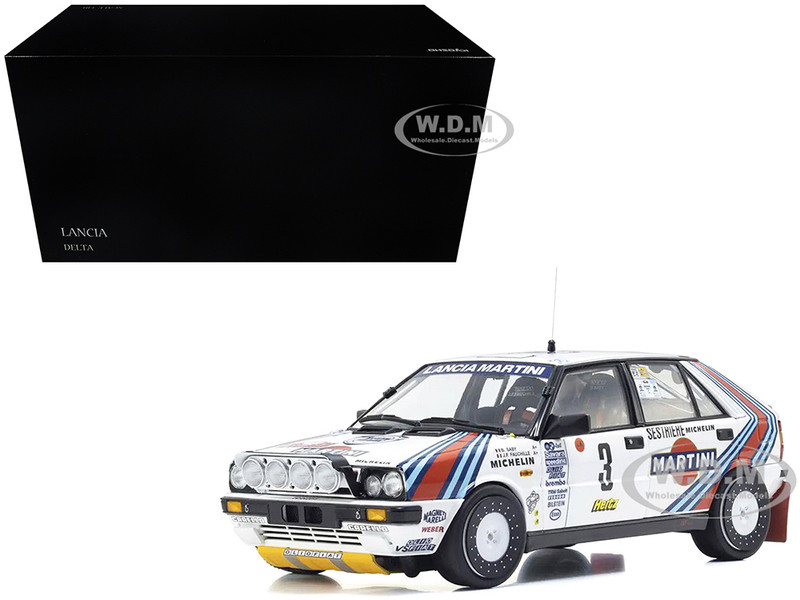 Lancia Delta HF 4WD #3 Bruno Saby Jean-Francois Fauchille Martini Racing Winner Rally Monte Carlo 1988 1/18 Diecast Model Car Kyosho KS08960F
