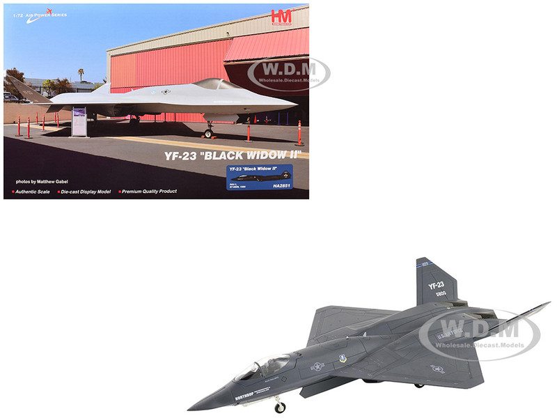 Northrop YF 23 Black Widow II Stealth Fighter Aircraft #87 0800 PAV 1 1990 United States Air Force Air Power Series 1/72 Diecast Model Hobby Master HA2851