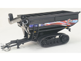 J&M 1112 X Tended Reach Patriotic Grain Cart with Tracks Black 1/64 Diecast Model SpecCast JMM028