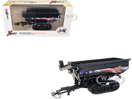 J&M 1112 X Tended Reach Patriotic Grain Cart with Tracks Black 1/64 Diecast Model SpecCast JMM028