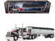 Kenworth W900A with 36 Sleeper and 43 Wilson Pacesetter Grain Trailer Black and Gray with Viper Red Stripes 1/64 Diecast Model DCP/First Gear 60-2137