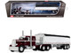 Peterbilt 351 with 36 Sleeper and 34 Wilson Pacesetter Grain Trailer Dark Cherry with White Stripes 1/64 Diecast Model DCP/First Gear 60-2218