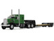 Peterbilt 351 with 60 Vintage Sleeper and Rogers Vintage Lowboy Trailer Green with Black Trailer 1/64 Diecast Model DCP/First Gear 60-2219
