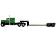 Peterbilt 351 with 60 Vintage Sleeper and Rogers Vintage Lowboy Trailer Green with Black Trailer 1/64 Diecast Model DCP/First Gear 60-2219