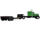 Peterbilt 351 with 60 Vintage Sleeper and Rogers Vintage Lowboy Trailer Green with Black Trailer 1/64 Diecast Model DCP/First Gear 60-2219