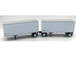 28 Dry Van Double Pup Trailers White Set of 2 pieces 1/87 (HO) Plastic Model Car HO Logistics HL-149