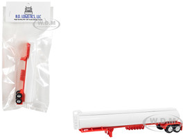 Tanker Trailer White and Red 1/87 (HO) Plastic Model Car HO Logistics HL-308