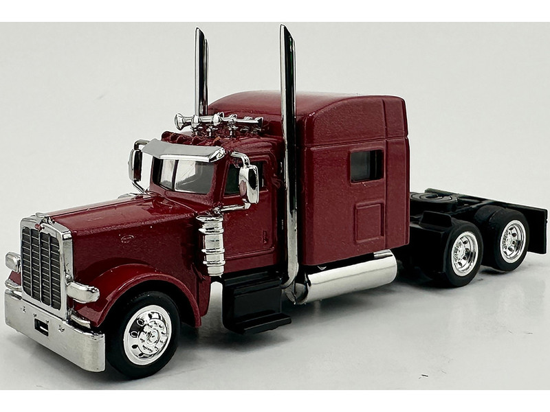 Peterbilt 389 Truck Tractor with Sleeper Cab Red Metallic 1/87 (HO) Plastic Model Car HO Logistics HL-38901