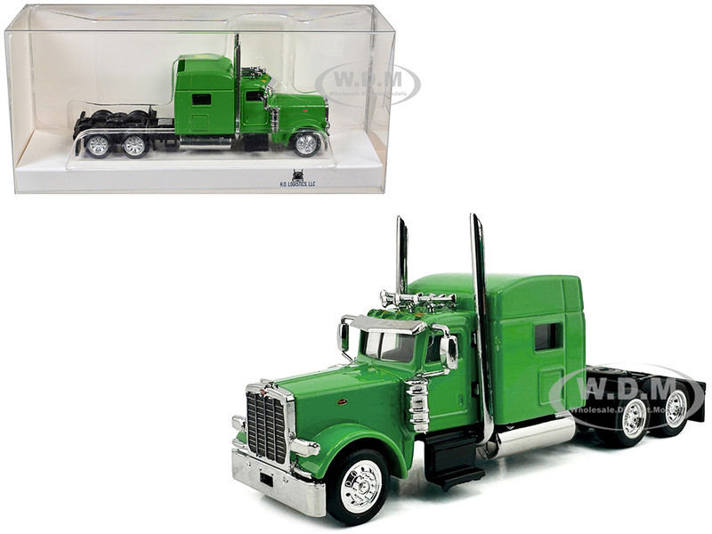 Peterbilt 389 Truck Tractor with Sleeper Cab Lime Green 1/87 (HO) Plastic Model Car HO Logistics HL-38904