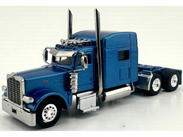 Peterbilt 389 Truck Tractor with Sleeper Cab Blue Metallic 1/87 (HO) Plastic Model Car HO Logistics HL-38906