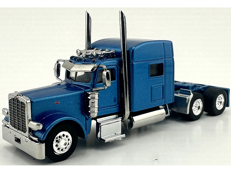 Peterbilt 389 Truck Tractor with Sleeper Cab Blue Metallic 1/87 (HO) Plastic Model Car HO Logistics HL-38906