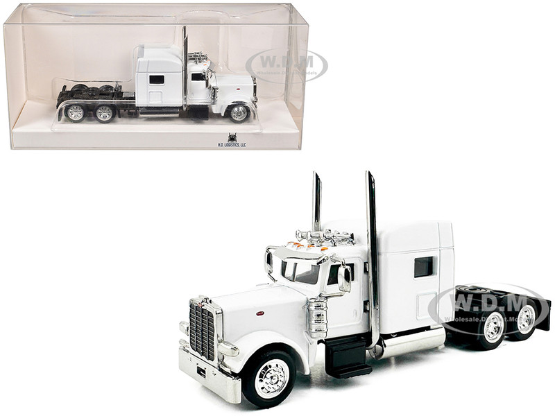Peterbilt 389 Truck Tractor with Sleeper Cab White 1/87 (HO) Plastic Model Car HO Logistics HL-38907