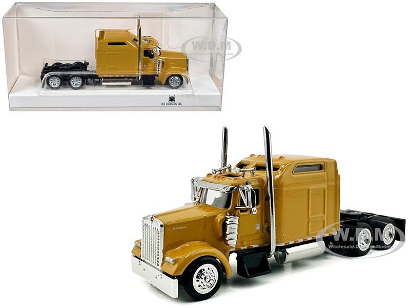 Kenworth W900L Truck Tractor with Sleeper Cab Yellow 1/87 (HO) Plastic Model Car HO Logistics HL-90010