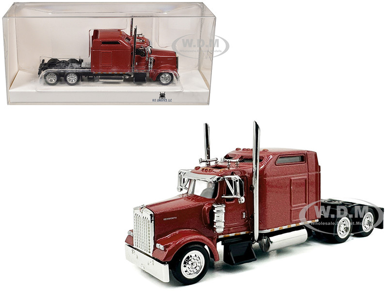 Kenworth W900L Truck Tractor with Sleeper Cab Red Metallic 1/87 (HO) Plastic Model Car HO Logistics HL-90001