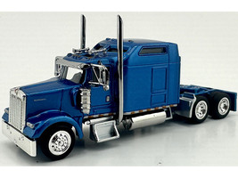 Kenworth W900L Truck Tractor with Sleeper Cab Blue Metallic 1/87 (HO) Plastic Model Car HO Logistics HL-90006
