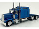 Kenworth W900L Truck Tractor with Sleeper Cab Blue Metallic 1/87 (HO) Plastic Model Car HO Logistics HL-90006
