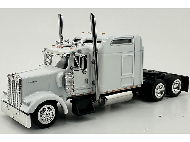Kenworth W900L Truck Tractor with Sleeper Cab White 1/87 (HO) Plastic Model Car HO Logistics HL-90007