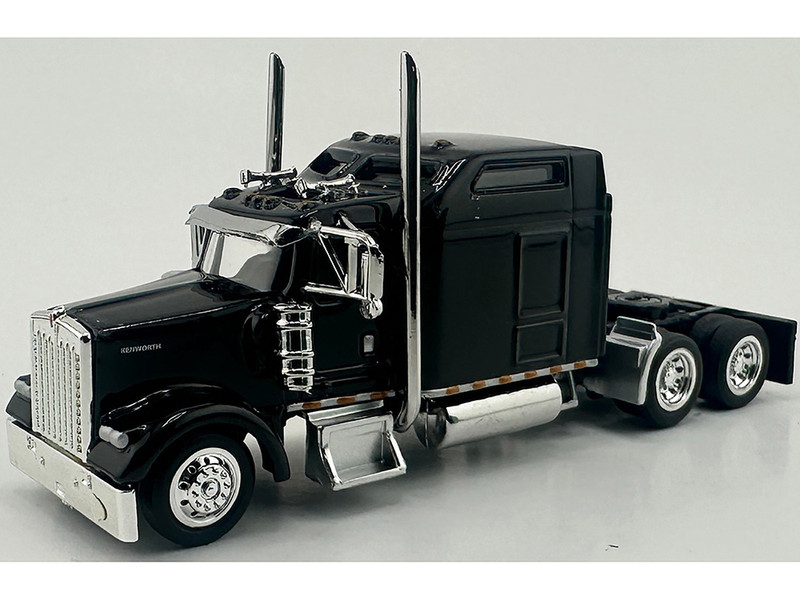 Kenworth W900L Truck Tractor with Sleeper Cab Black 1/87 (HO) Plastic Model Car HO Logistics HL-90009