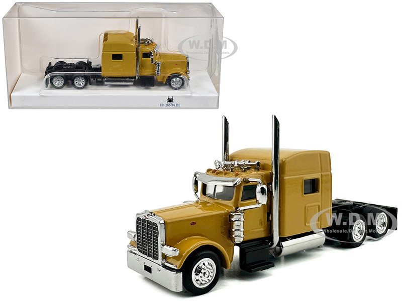 Peterbilt 389 Truck Tractor with Sleeper Cab Yellow 1/87 (HO) Plastic Model Car HO Logistics HL-38910