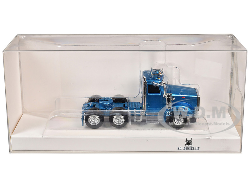 Peterbilt 367 Day Cab Blue Metallic 1/87 (HO) Plastic Model Car HO Logistics HL-36706