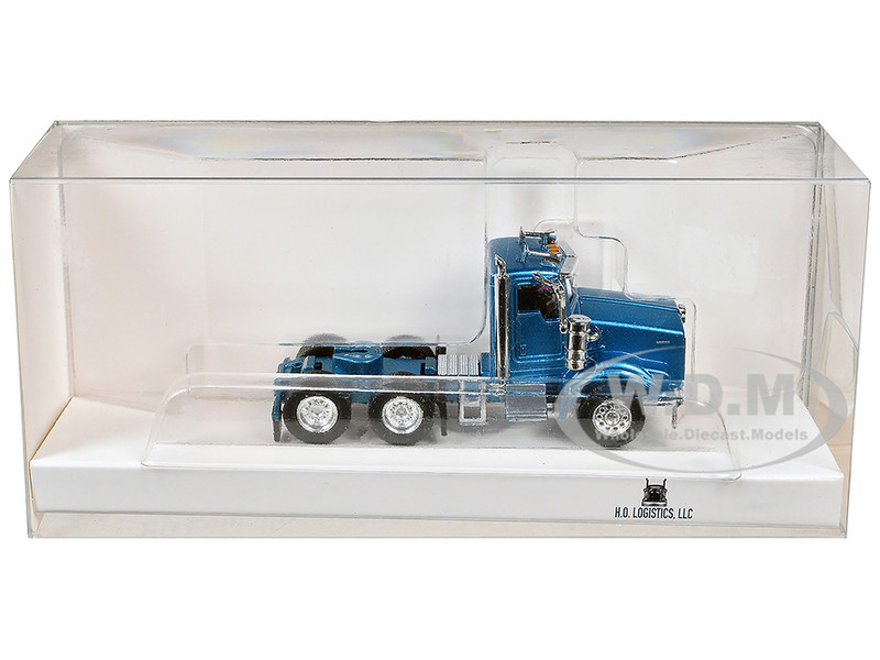 Kenworth T800 Day Cab Blue Metallic 1/87 (HO) Plastic Model Car HO Logistics HL-80006