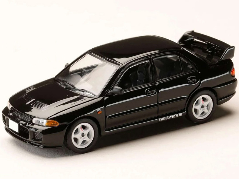 Mitsubishi Lancer RS Evolution III RHD Right Hand Drive Black Initial D 1995 2013 Manga Diorama Set Series 1/64 Diecast Model Car Hobby Japan HJDMD004